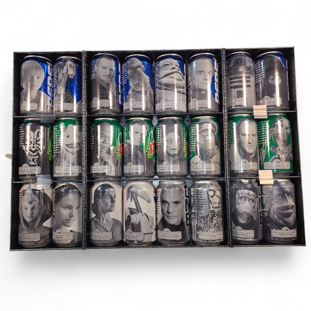 Star Wars Episode I Pepsi Collector Can Set Retro 1999 Naboo Fighter Metal Box